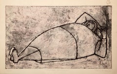 Tarascan Woman, Modern Etching by Angelo Ponce de Leon
