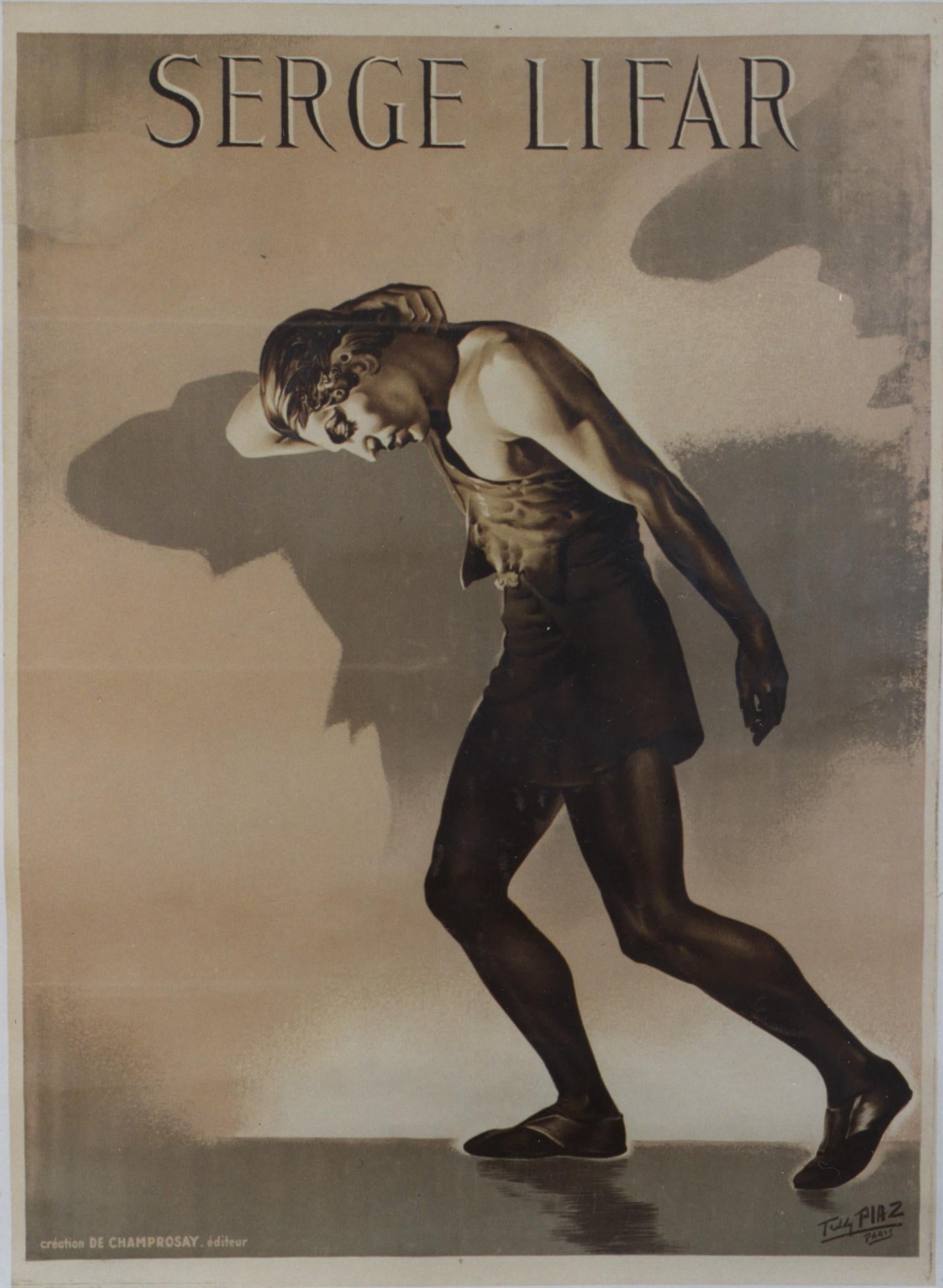 Unknown Figurative Print - Teddy Piaz. Serge Lifar. Ca 1928.