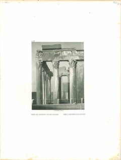Temple d'Antonine et de Faustine - Originallithographie - Mitte des 19. Jahrhunderts