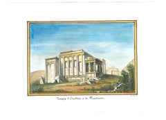 Temple d'Erechtee - Original Lithograph - 19th Century