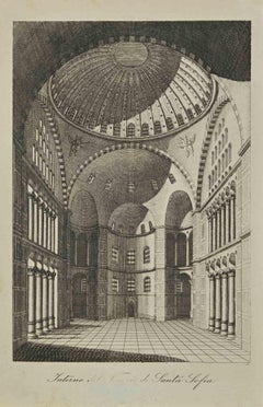 Antique Temple of Saint Sophia - Lithograph - 1862