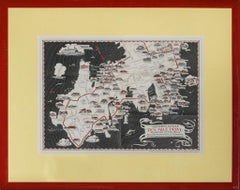 Carte du célèbre Ten Mile Drive de Newport, vers 1939