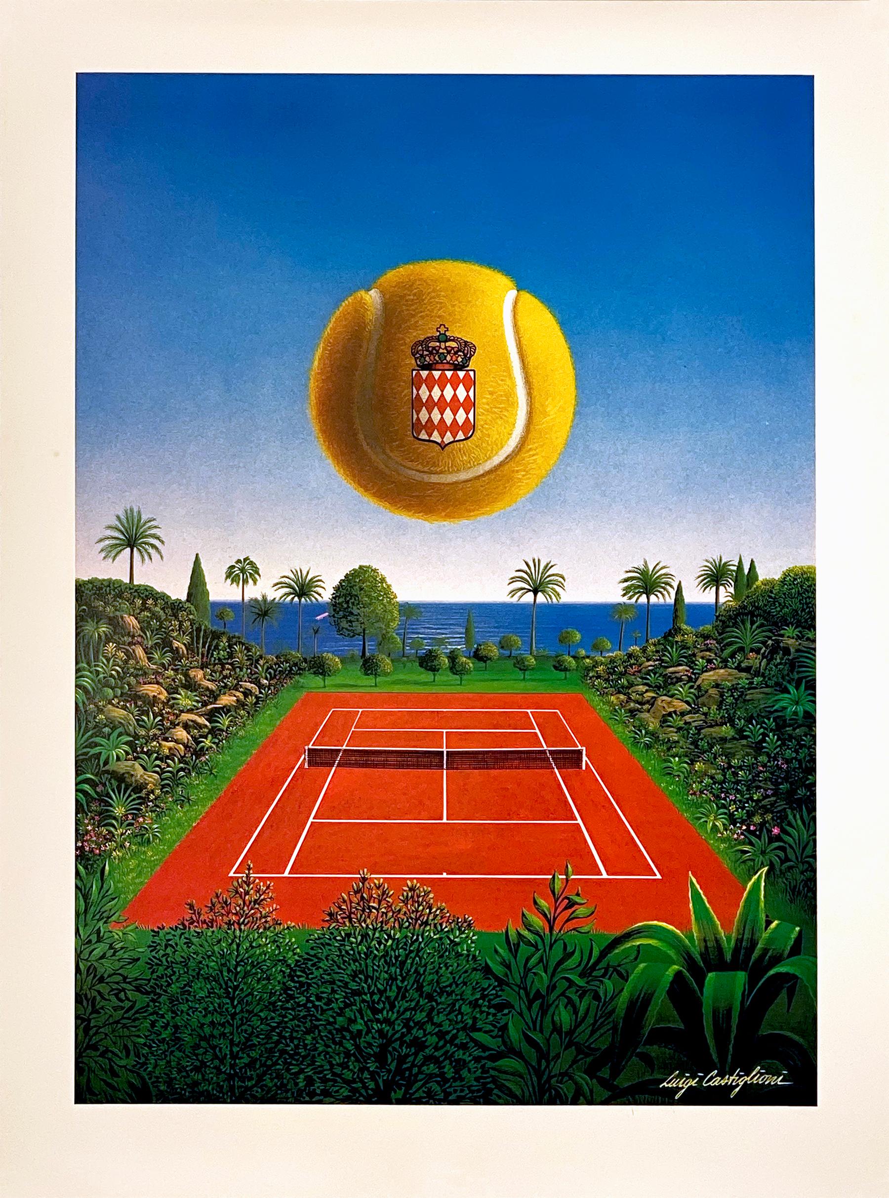 Tennis - Palla sul campo Stampa originale d'epoca di Luigi Castiglioni c1983 - Print di Unknown