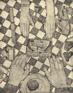 Terry Buchanan (n.1938) - Colagrafo contemporáneo, El té de Cornualles 1928