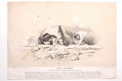 Antique Tête d'Arme - Original Lithograph after Touchstone - 1855