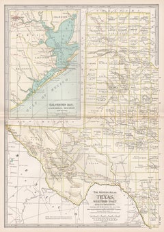 Texas, Western Part. USA. Century Atlas state antique vintage map