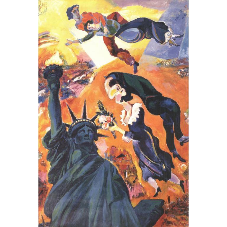 TF Chen « Visititing the Statue of Liberty » 1981 - Print de Unknown