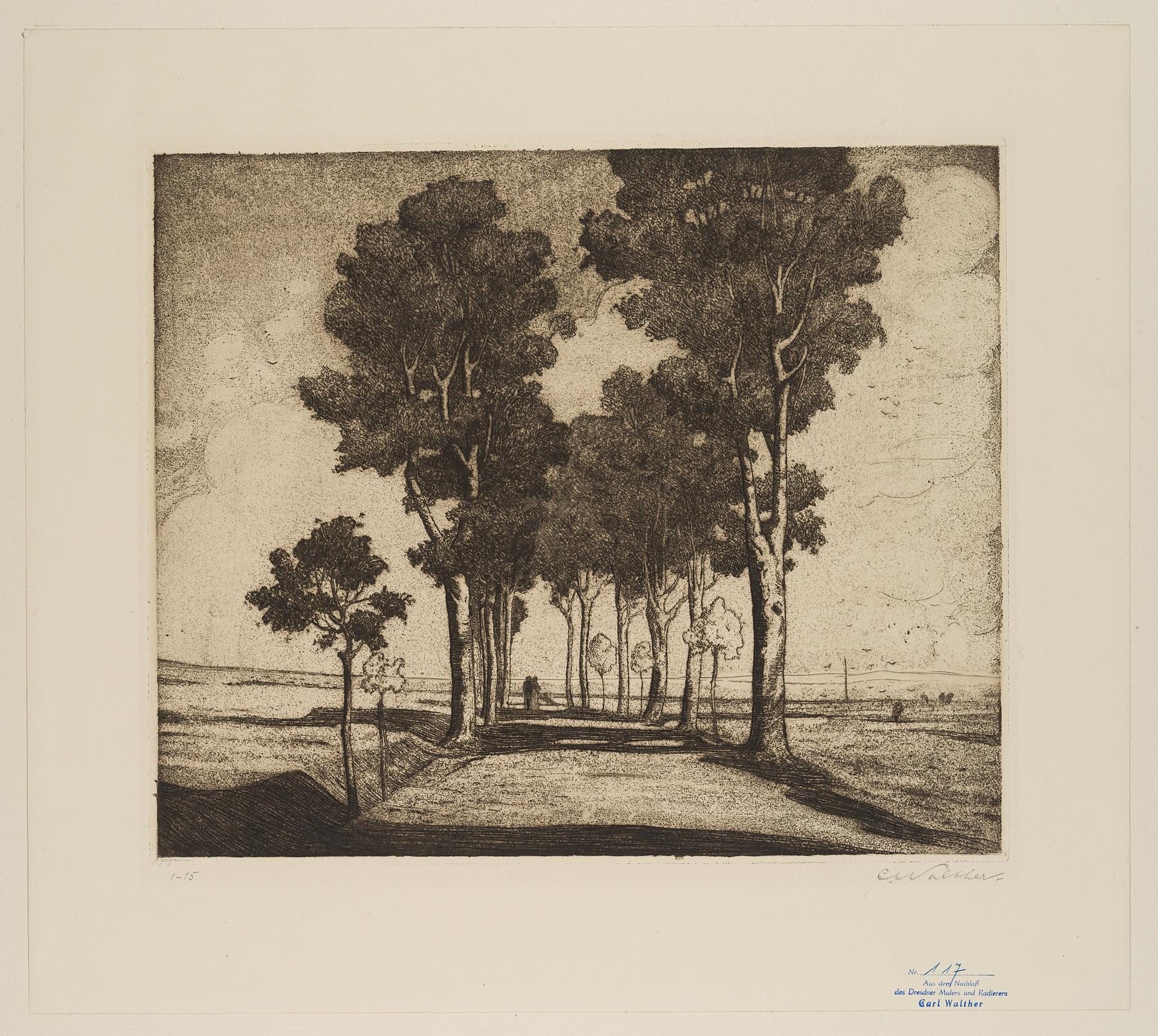 The avenue - Print by Carl August Walther