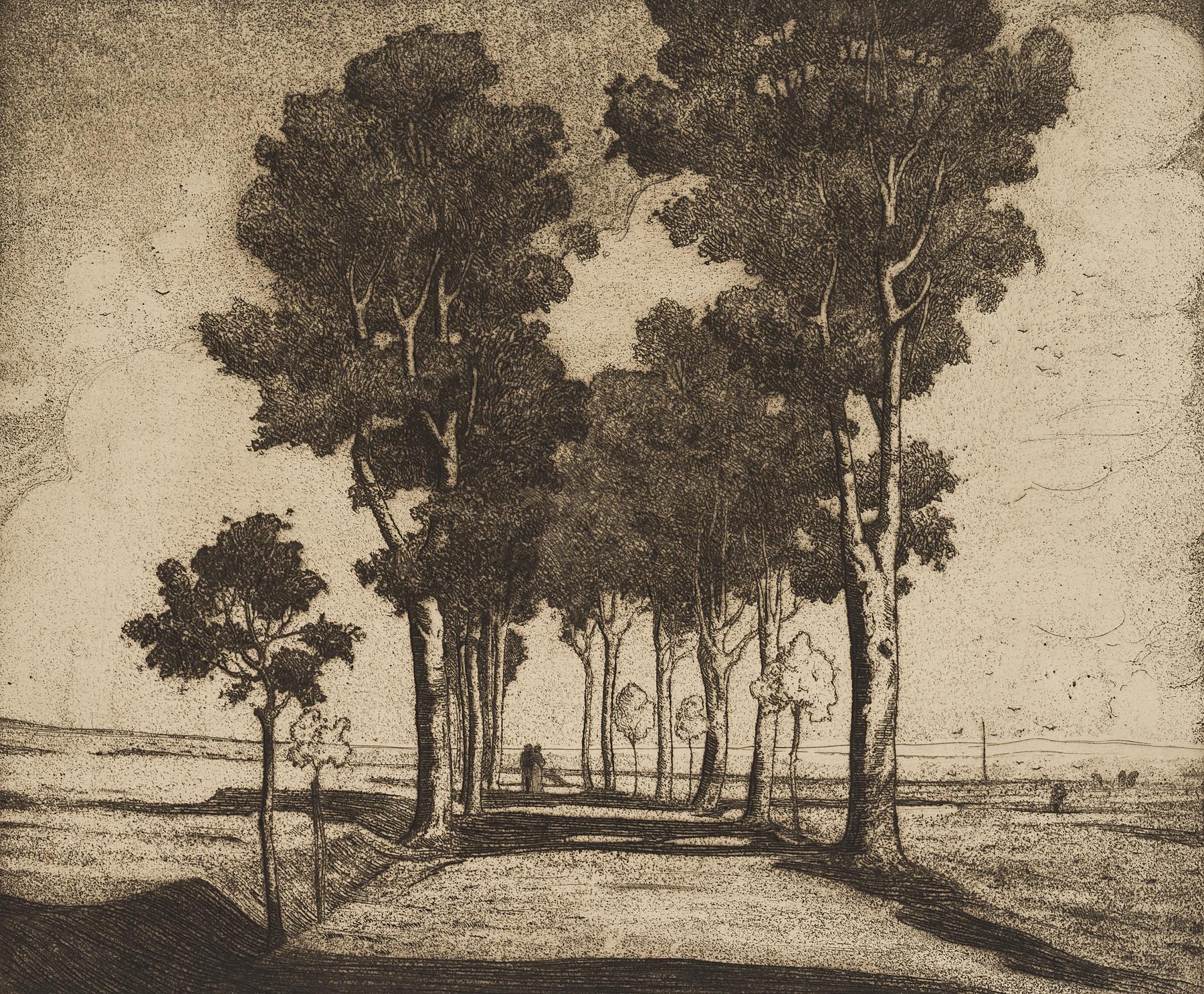 Carl August Walther Landscape Print - The avenue