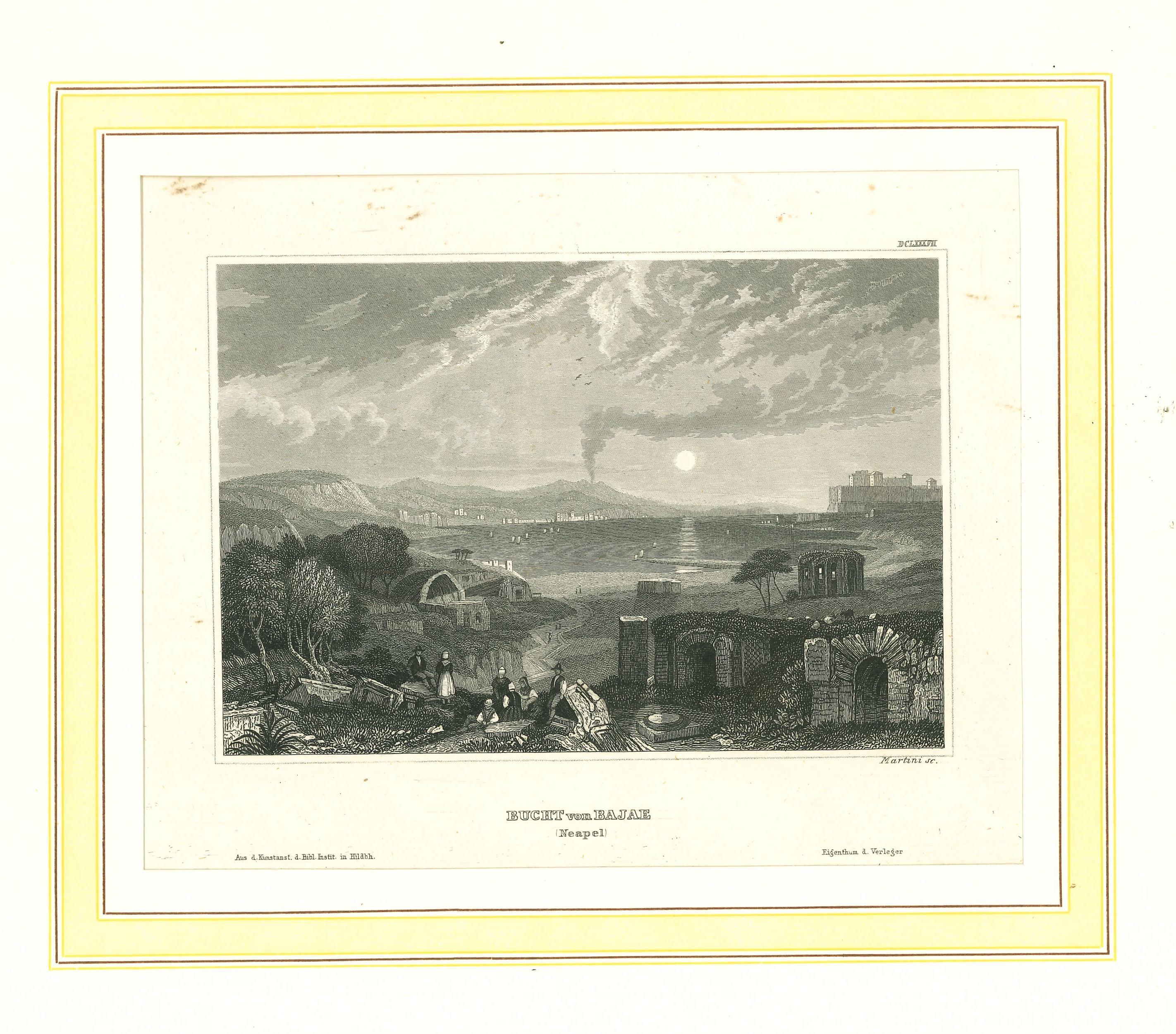 Unknown Figurative Print - The Bay - Original Lithograph on Paper - Mid-19th Century