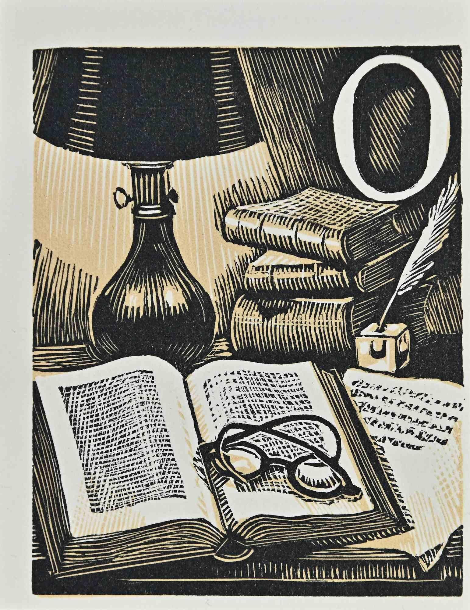 The Book - Gravure sur bois - Début du 20e siècle