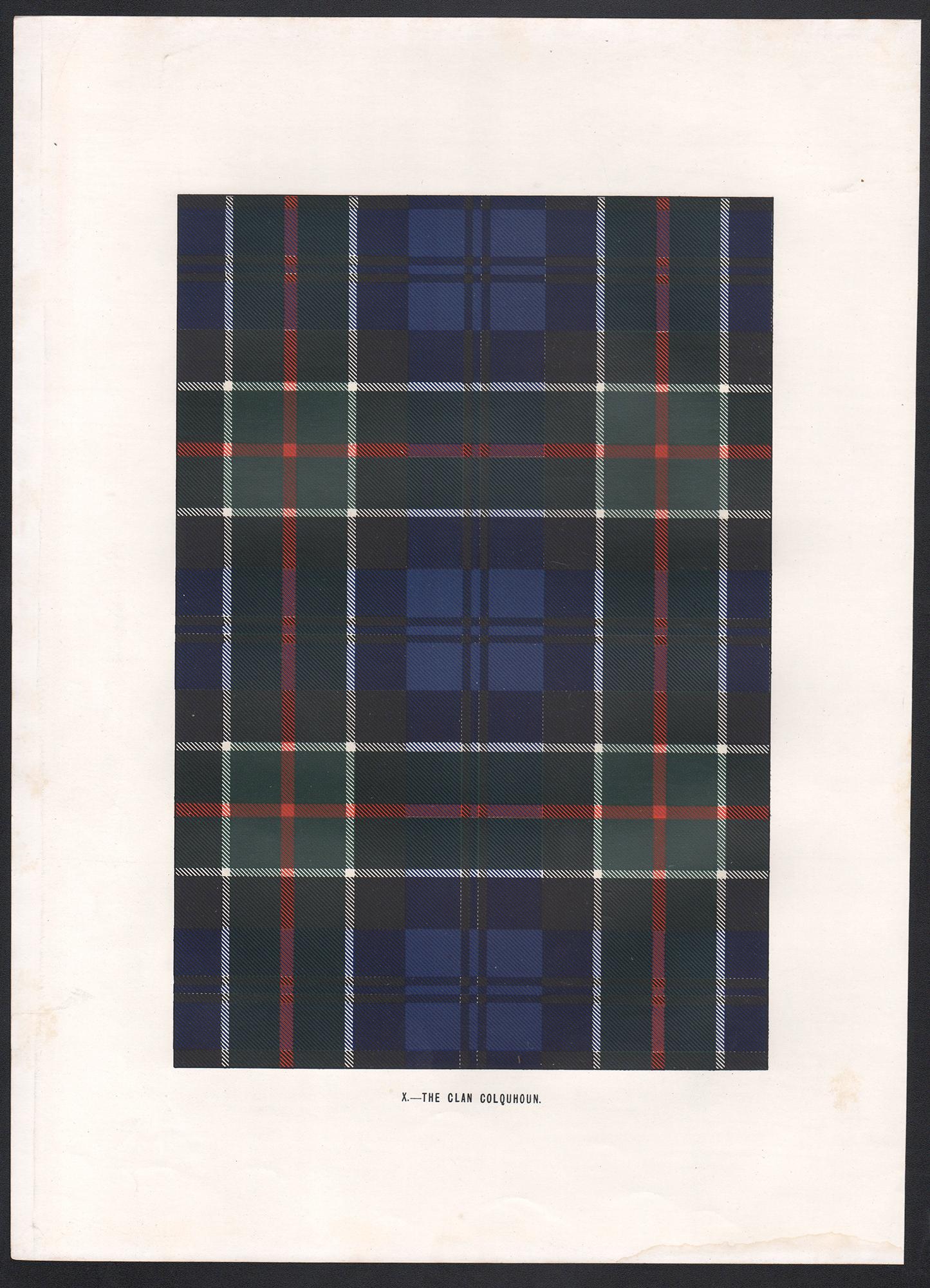 Lithographie du clan Colquhoun (tartan), Écosse écossaise de conception artistique - Print de Unknown
