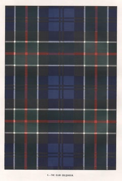 Antique The Clan Colquhoun (Tartan), Scottish Scotland art design lithograph print