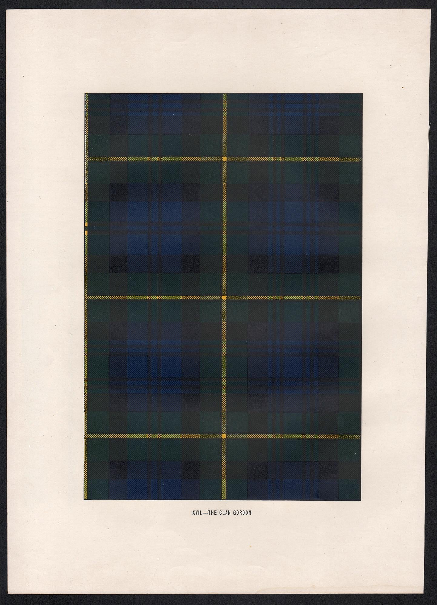 The Clan Gordon (Tartan), Scottish Scotland art design lithograph print - Print by Unknown