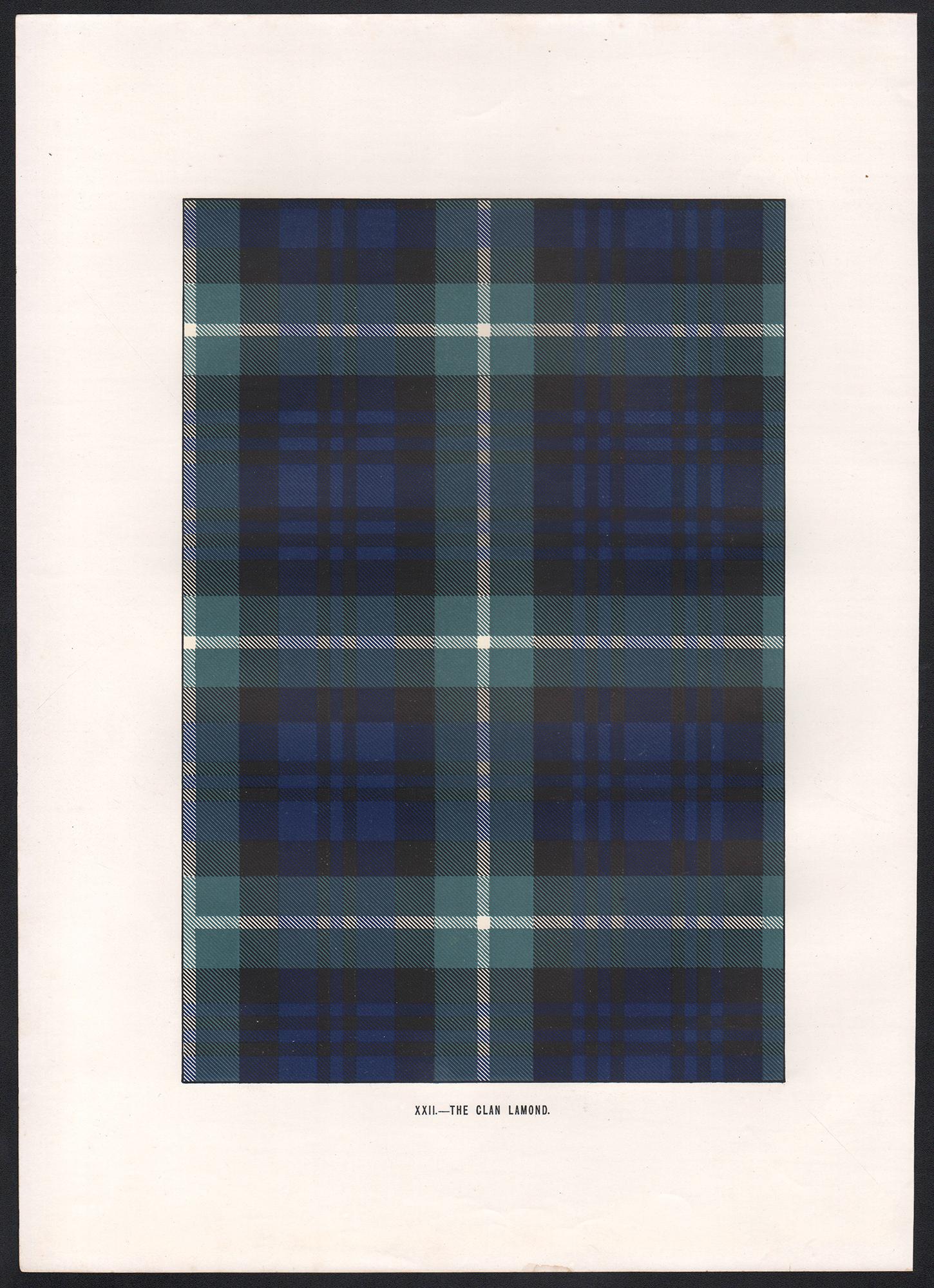 The Clan Lamond, Tartan, Scottish Scotland art design lithograph print - Print by Unknown