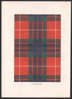 The Clan of Fraser (Tartan), Scottish Scotland art design lithograph print