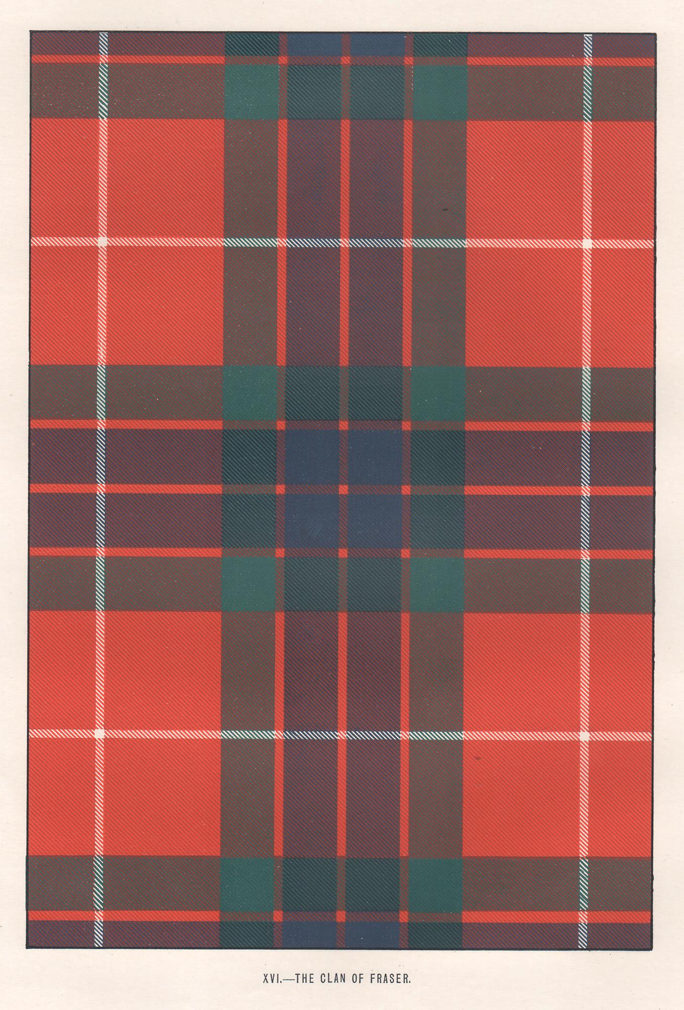 Unknown Interior Print – The Clan of Fraser (Tartan), schottisches Schottland, Kunstdesign-Lithographiedruck