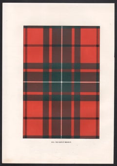 The Clan of Macauley (Tartan), Scottish Scotland art design lithograph print