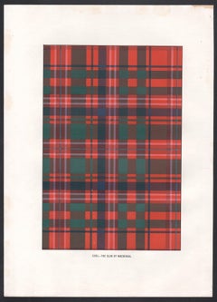 The Clan of MacDougal, Tartan, Scottish Scotland art design lithograph print