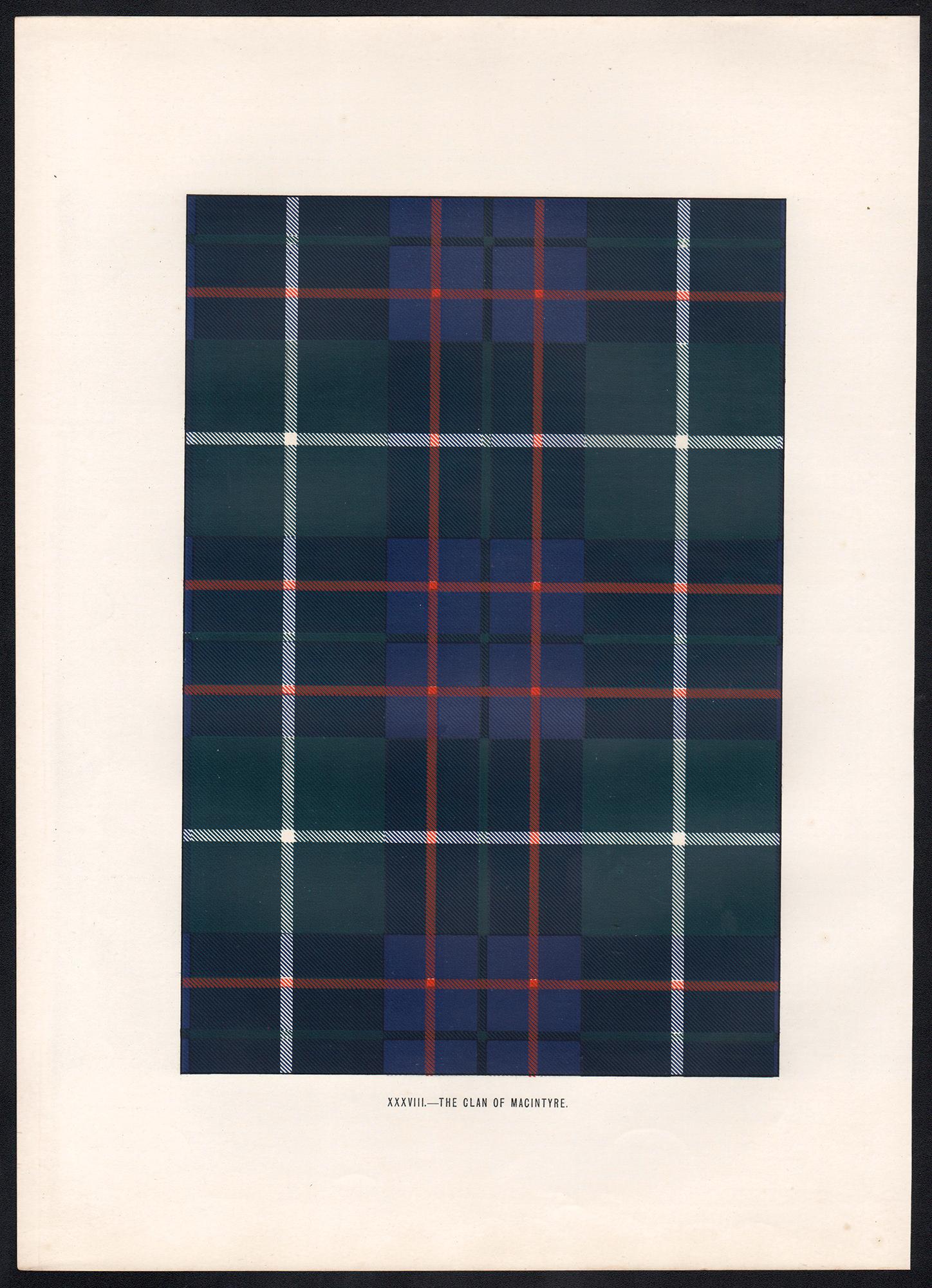 The Clan of MacIntyre, Tartan, Scottish Scotland art design lithograph print - Print by Unknown