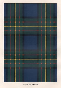 The Clan of MacLaren, Tartan, Scottish Scotland art design lithograph print