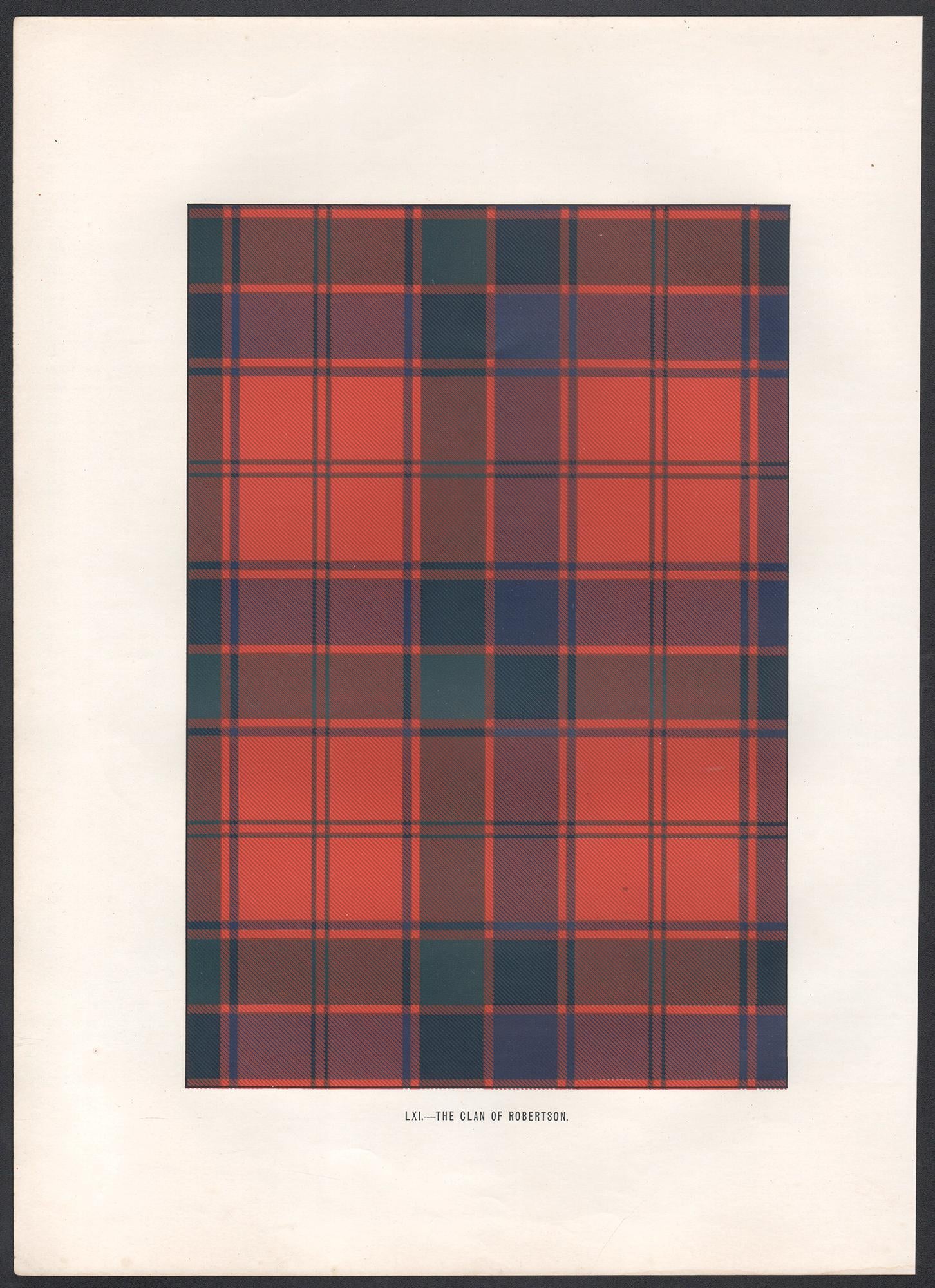 The Clan of Robertson (Tartan), Scottish Scotland art design lithograph print - Print by Unknown