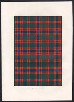The Clan of Skene (Tartan), Scottish Scotland art design lithograph print