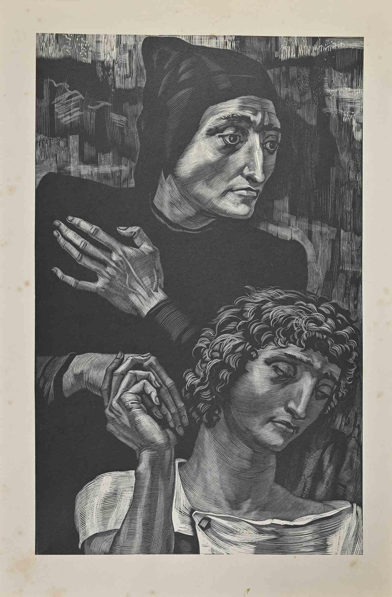 Albert Decaris Figurative Print - The Compassion - Etching - Early 20th Century