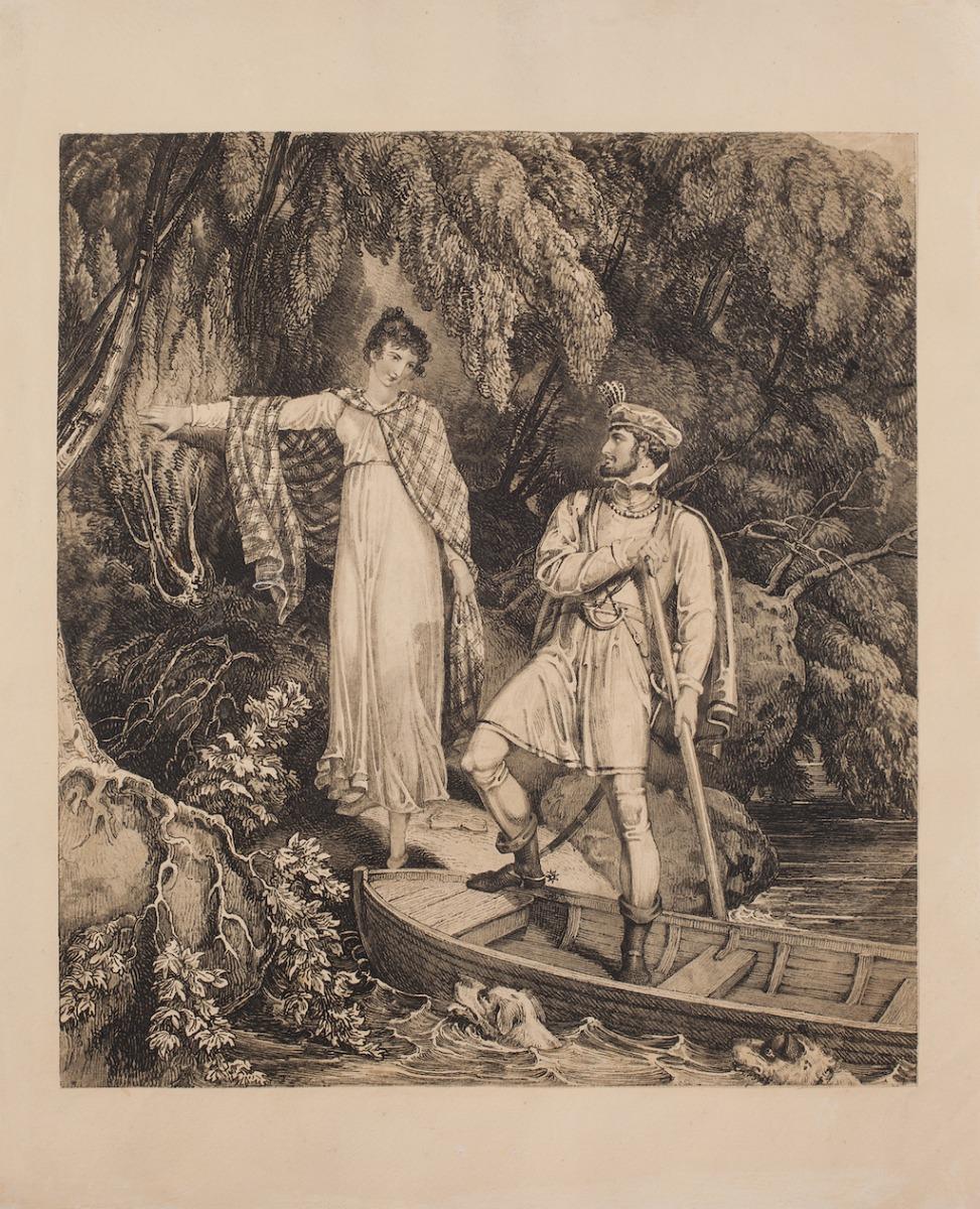 Figurative Print Unknown - La conversation - eau-forte originale, vers 1930