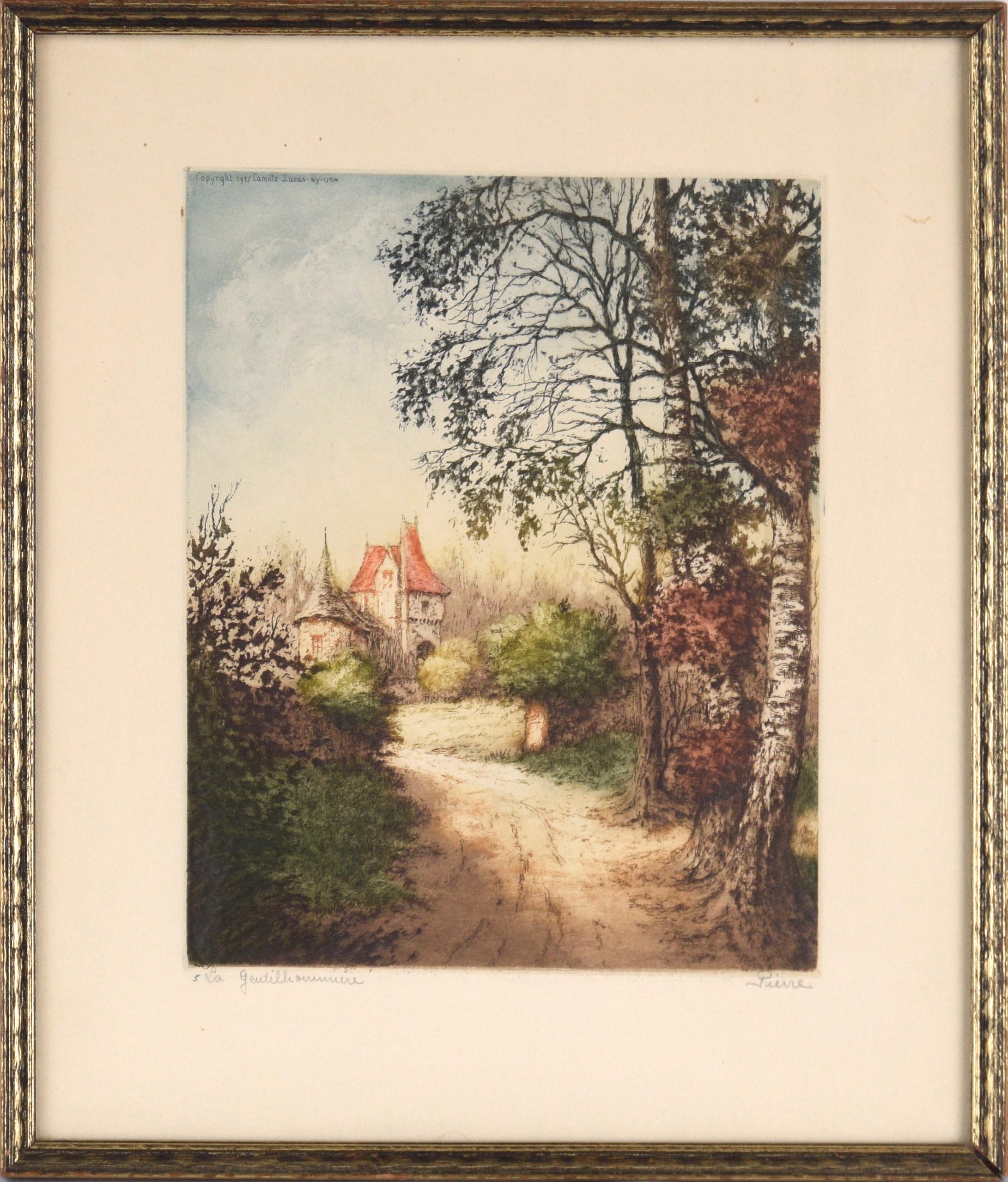 Unknown Landscape Print - "The Country Home" (La Gentilhommiere) - Original Etching