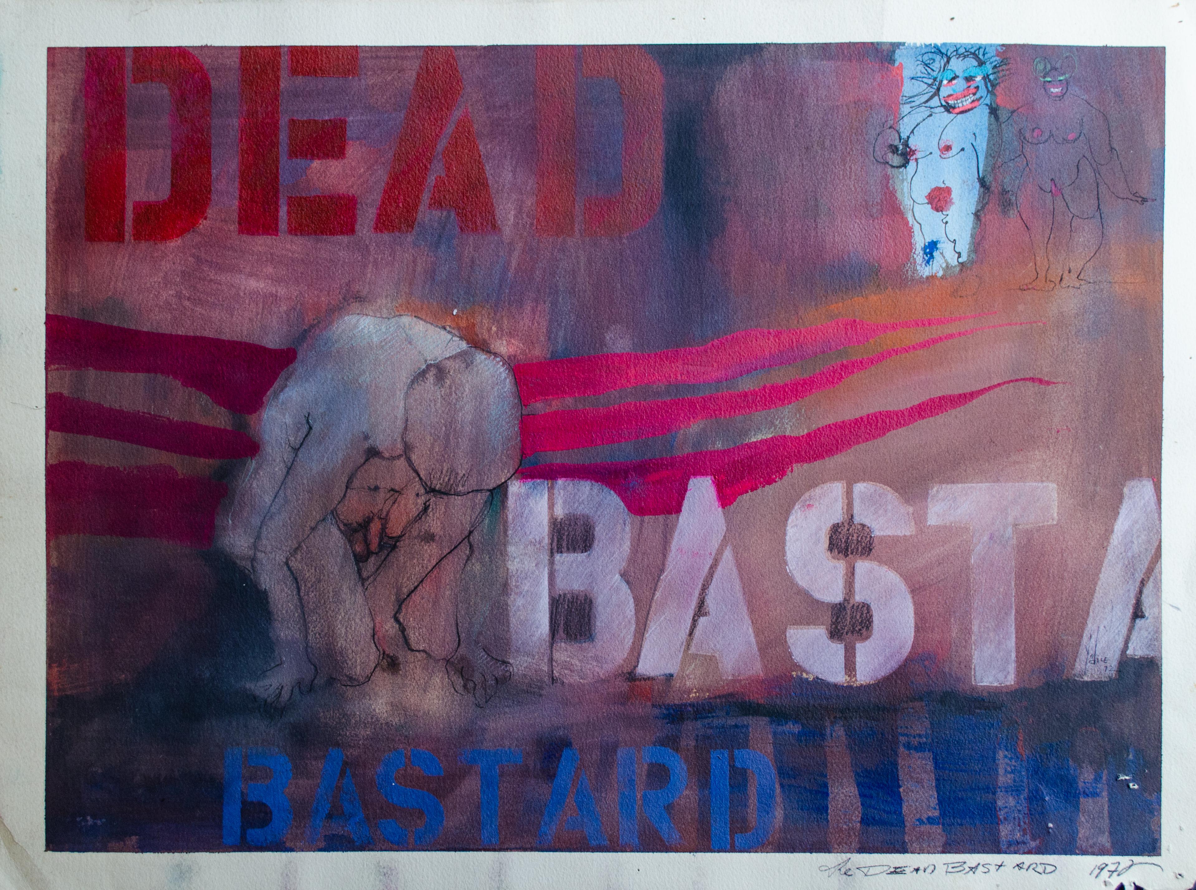 Unknown Nude Print - The Dead Bastard Graffiti Print, Mystery East Village, 1970s