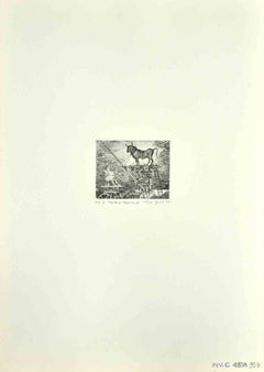 The Death of Franco - Etching by Leo Guida - 1978