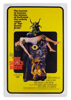 The Devil's Bride, Original psychedelic horror/occult drive-in film poster, 1968