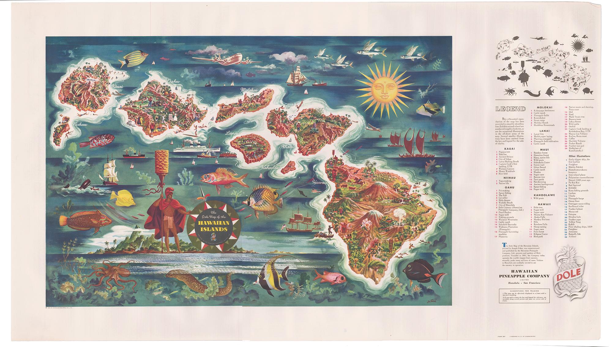 Unknown - The Dole Map of the Hawaiian Islands. For Sale at 1stDibs