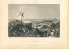 Antique The Encampment of Ibrahim Pasha - Original Lithograph Mid-19th Century