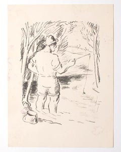 The Fisherman - Original Lithograph - Mid-20th Century