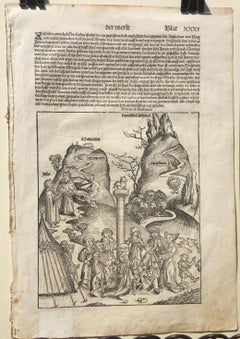 The Golden Calf - Nuremberg Chronicle, (528 Years Old)