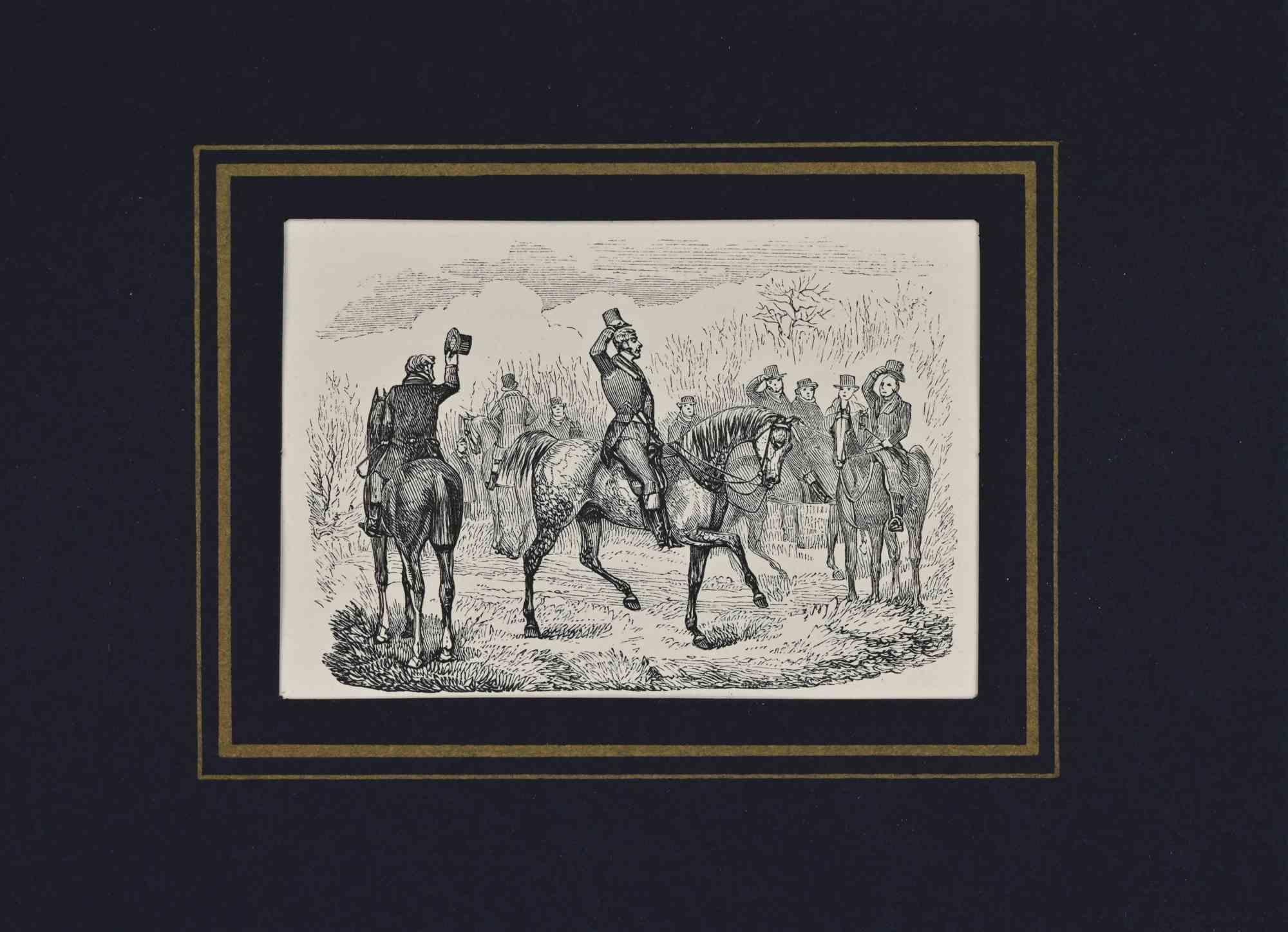Unknown Figurative Print - The Greeting - Lithograph - 19th Century