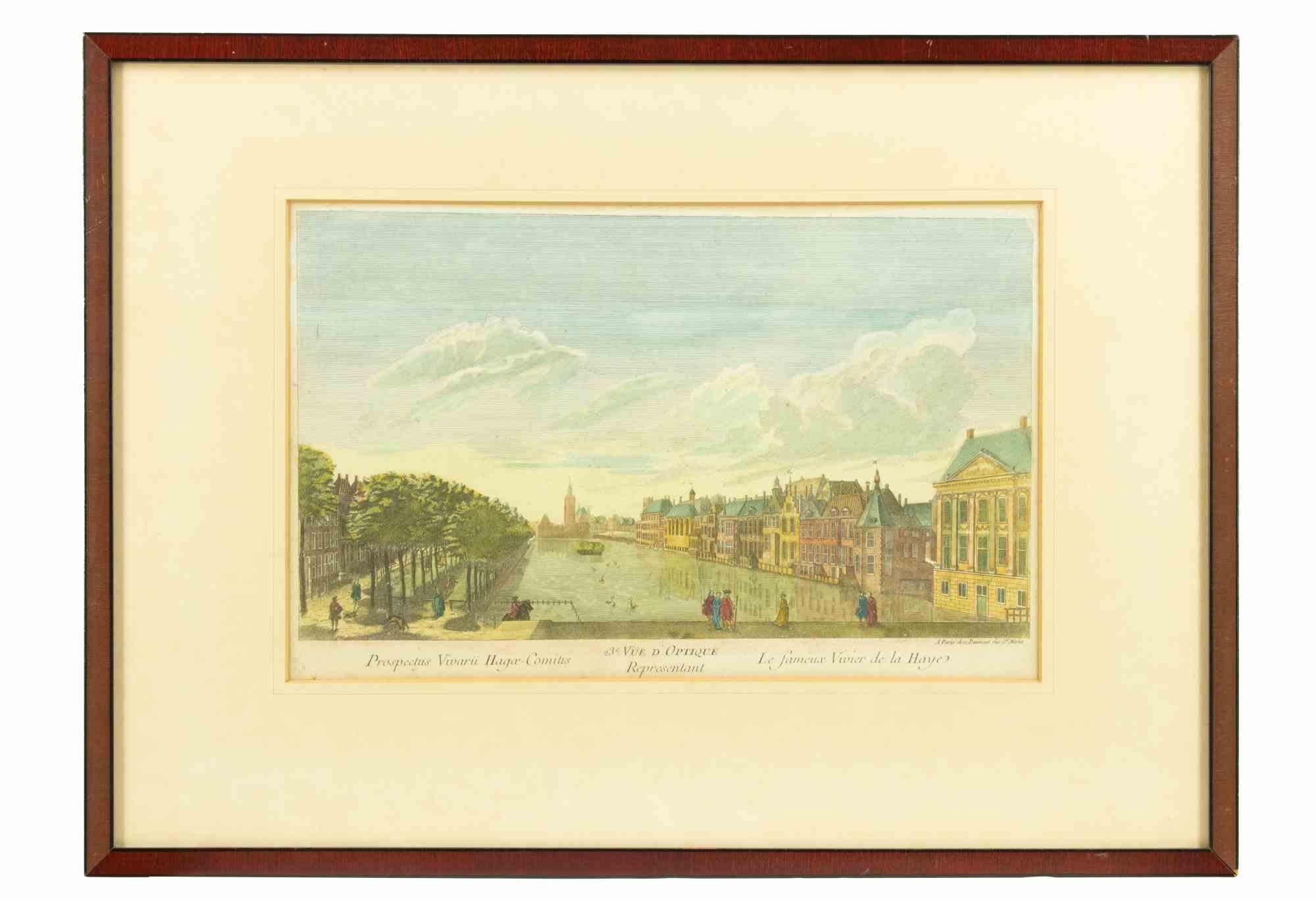 Unknown Landscape Print - The Hague - Le Fameux Vivier de la Haye -  Etching - 18th Century