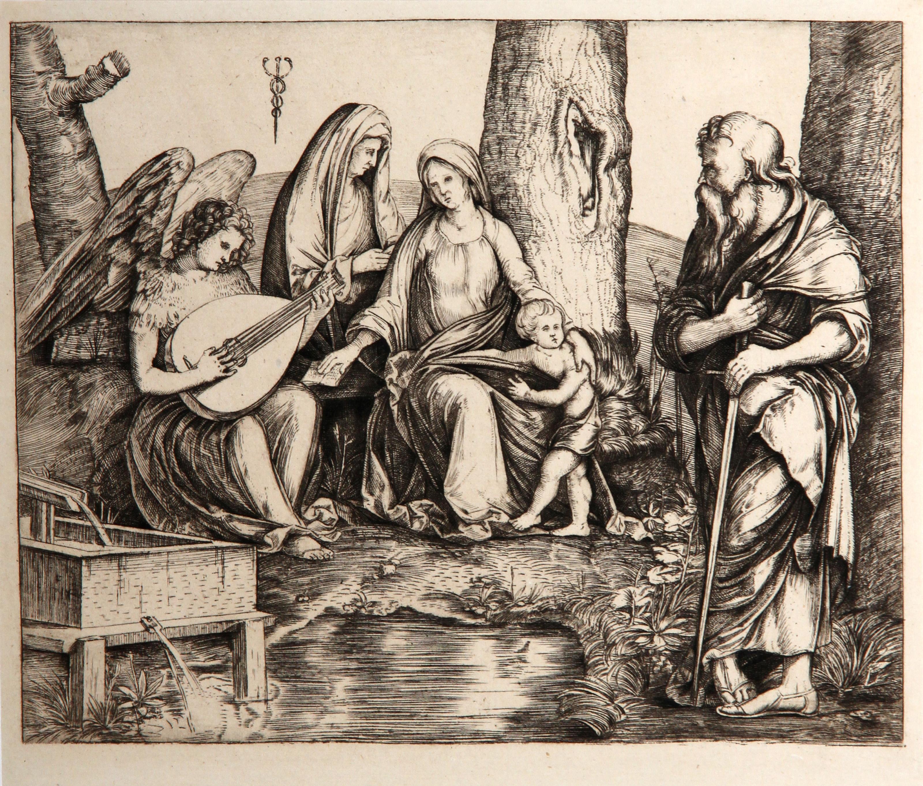 Jacopo de' Barbari, Dopo Amand Durand, Francese (1831 - 1905) - La Sacra Famiglia, 1509, Anno: circa 1878, Medium: Heliogravure on laid paper, Size: 6.75  x 8 in. (17.15  x 20,32 cm), Stampatore: Amand Durand, Editore: Amand-Durand, Gazette des