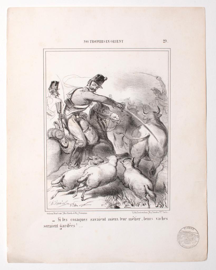 Unknown Figurative Print - The Hunting - Original Lithograph On Paper - 19th Century