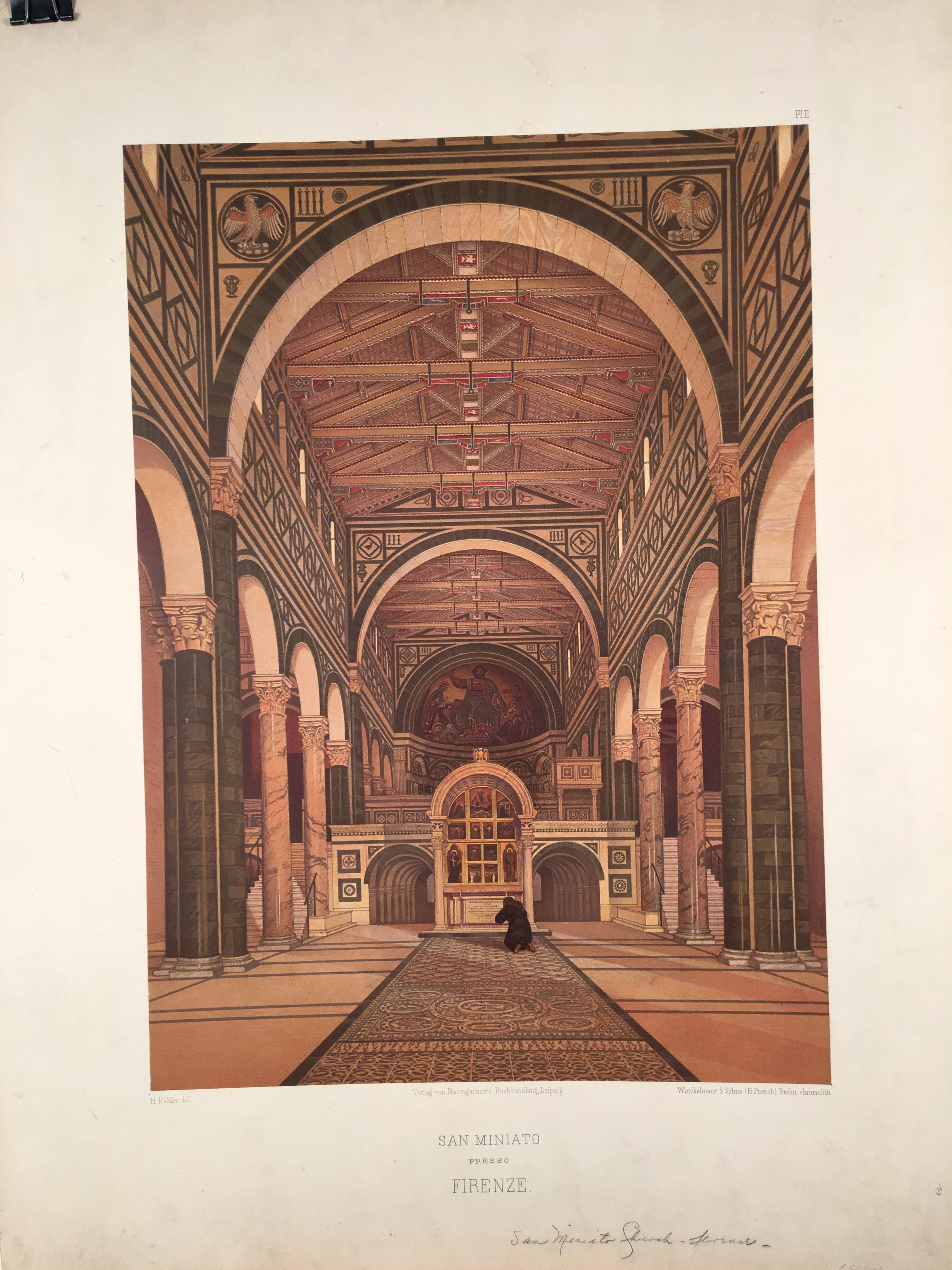 Unknown Interior Print - The Interior of the San Miniato Basilica in Florence