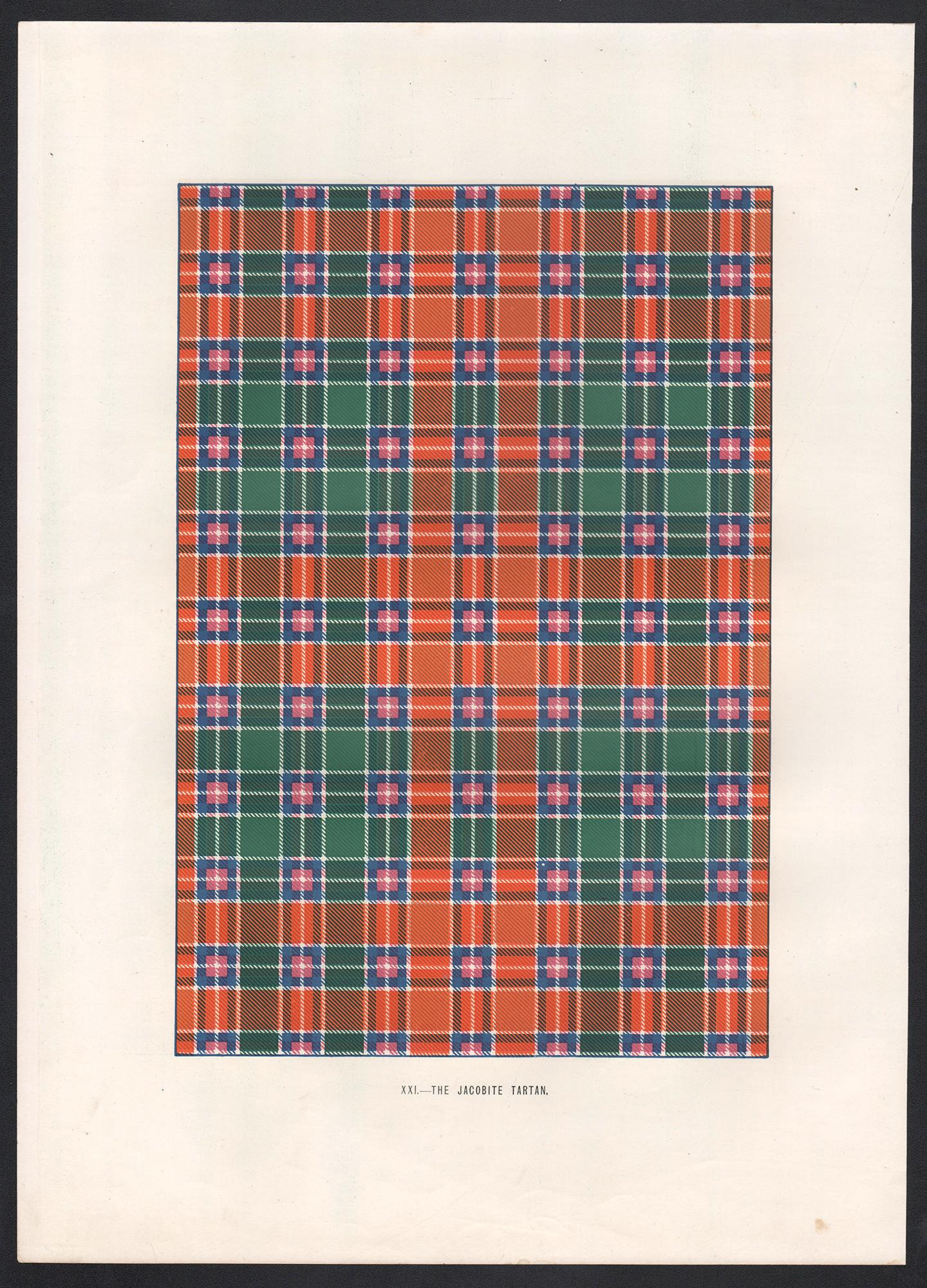 Il tartan giacobita, stampa litografica d'arte scozzese di Scozia - Print di Unknown