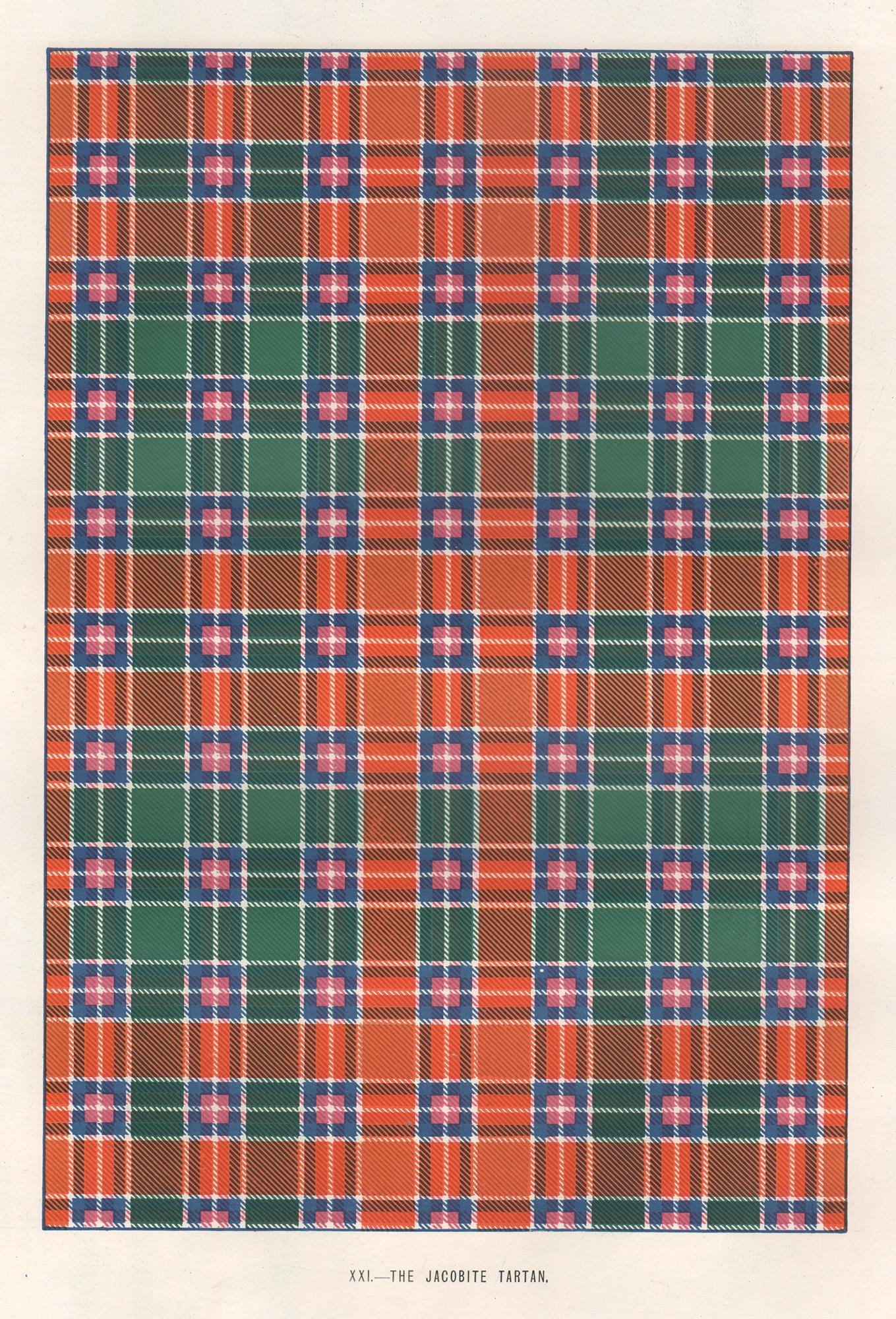 Unknown Abstract Print - The Jacobite Tartan, Scottish Scotland art design lithograph print
