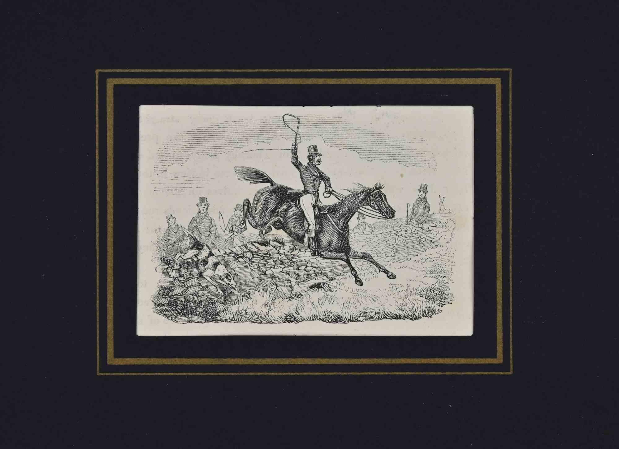 Unknown Figurative Print - The Jump - Lithograph - 19th Century