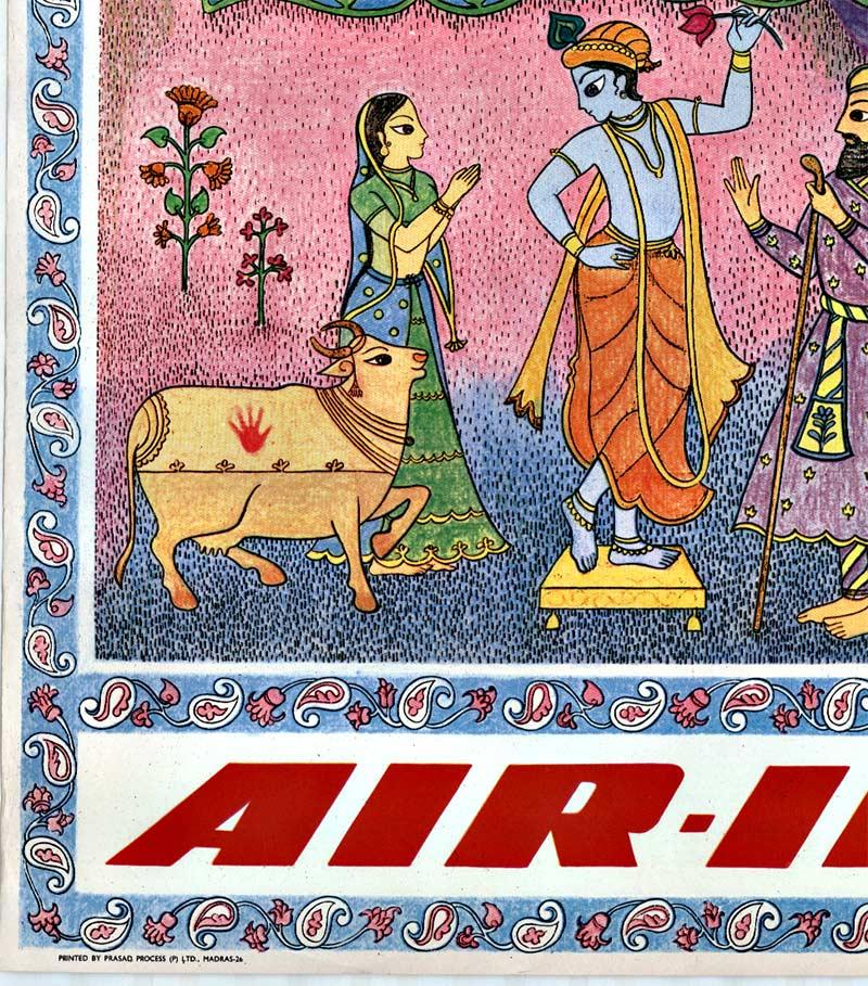 The Krishna Legend Air India original vintage poster - Tribal Print by Unknown