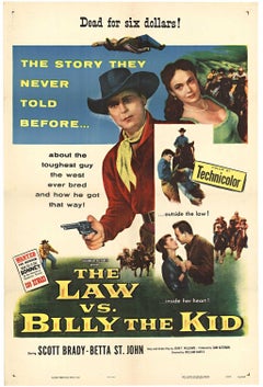 The Law vs Billy The Kid, original 1954 linen backed US 1 sheet movie poster