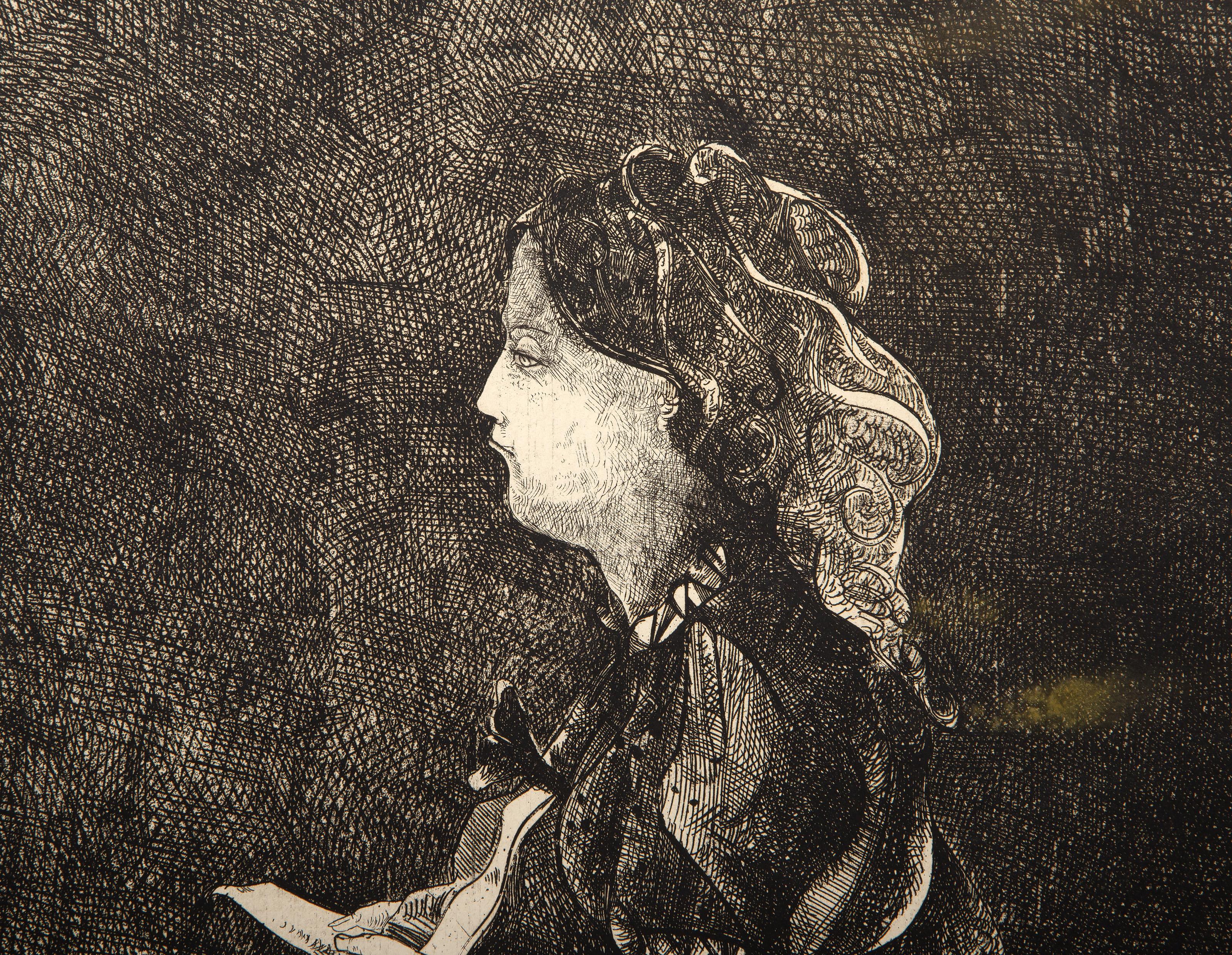 The Letter, Surrealist Etching by Peter Paone For Sale 1