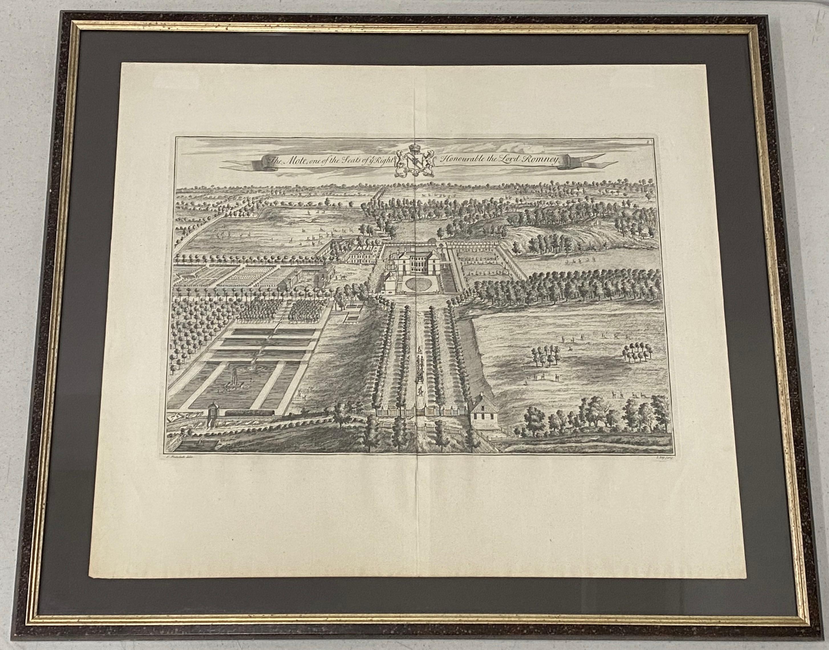 The Mote, One of the Seats of Ye Right Honorable the Lord Romney Etching c.1719