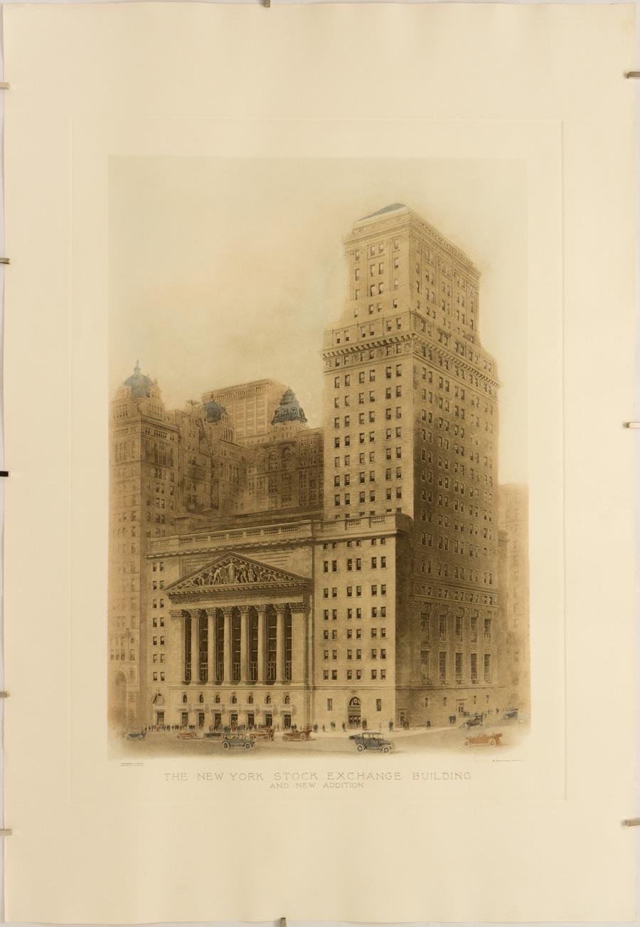 The New York Stock Exchange Building and New Addition - Print by Unknown